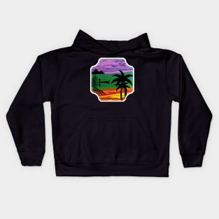 Tropical Landscape Fluid Art Design Kids Hoodie